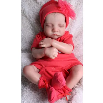 Новорожденный Реборн 47 см 20 дюймов, 3D-Краска для кожи с венами, Мягкая Силиконовая кукла-принцесса bebe reborn с длинными каштановыми волосами