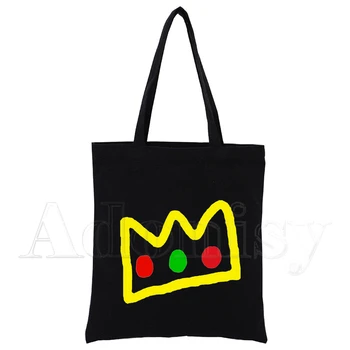Ranboo Custom Tote Bag Shopping Print Оригинальный дизайн, черные дорожные холщовые сумки унисекс, Эко складная сумка для покупок