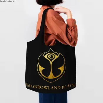 Сумка-тоут Tomorrowlands с милым принтом, прочная холщовая сумка для покупок, бельгийская сумка для фестиваля электронной танцевальной музыки, сумочка
