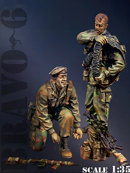 Наборы фигурок из смолы 1/35, GK, два человека, военная тематика, в разобранном виде и неокрашенный, 406C