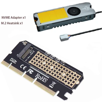 Адаптер SSD M.2 NVME к PCIe 4.0 3.0, Карта Расширения M2 64 Гбит/с PCIe 4.0 X4 PCI-E GEN4 GEN3 Full Speed с Медным Радиатором