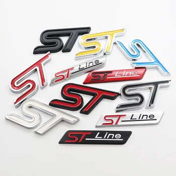 1шт 3D эмблема передней решетки ST Line металлический логотип автомобиля боковой значок Креативное украшение наклейка с эмблемой заднего багажника Аксессуары для укладки