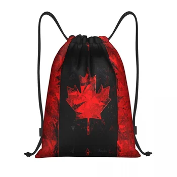 Сумки с завязками с флагом Канады, мужские Женские портативные спортивные сумки для спортзала, Канадские патриотические учебные рюкзаки для хранения