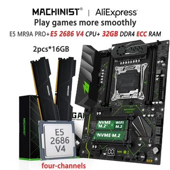 MACHINIST MR9A PRO X99 Комплект материнской платы LGA2011-3 Kit Xeon E5 2686 V4 CPU Процессор 2X16 = 32G DDR4 ECC Оперативная память SSD Nvme M.2 ATX