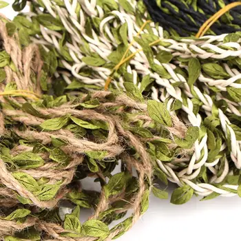 ткань 10 м Пеньковая веревка Искусственные зеленые листья Ротанг Декоративная лента для поделок