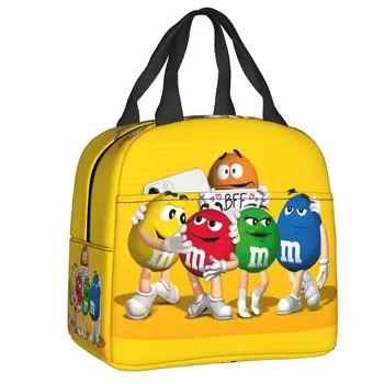 Изготовленная на заказ сумка для ланча с конфетным персонажем M и MS, женский кулер, термоизолированный ланч-бокс для офиса для взрослых