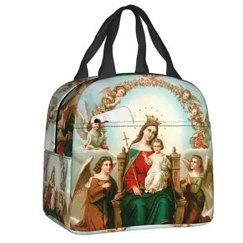 Сумка для ланча с изоляцией от Девы Марии для кемпинга Католический христианский термоохладитель Bento Box Женские детские сумки-тоут