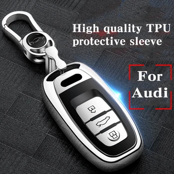Высококачественный Чехол для автомобильных Ключей TPU + ABS для Audi A4L A6L Q5 A8 A5/A7 S5/S7 с Интеллектуальным 3 Кнопками Дистанционного управления Без ключа