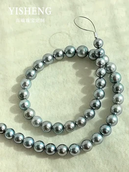 Ожерелье из платиново-серого жемчуга Таити, натуральный 8-11-миллиметровый жемчуг морской воды, круглое безупречное ожерелье в подарок