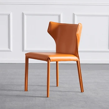 Итальянский обеденный стул, минималистичное кожаное седло, Домашний простой жесткий кожаный стул, дизайнерское кафе, скандинавский рабочий стул для гостиной