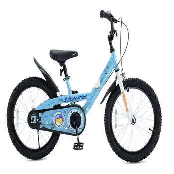 Велосипед для мальчиков и девочек Submarine Steel 18 дюймов с подставкой для ног Синий корпус Novatec freehub