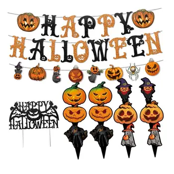 Баннер на Хэллоуин, подвесная гирлянда, орнаменты, баннер-овсянка, декор для вечеринки на Хэллоуин, для праздника вне дома, Каминная накидка