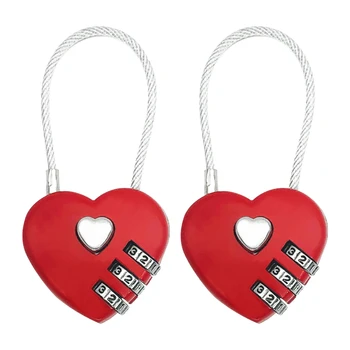 Защитите своих близких с помощью кодового замка в виде сердца - 3-значный кодовый замок Идеально подходит для дорожных сумок!