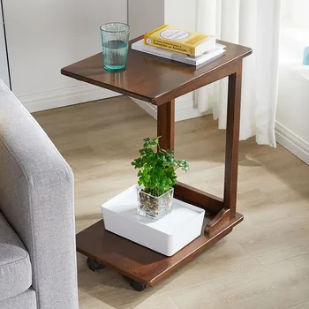 Торцевой столик для гостиной Диванные столики из массива дерева, передвижной журнальный столик в скандинавском стиле, Роскошные креативные столики для скворечников, Современная мебель для гостиной