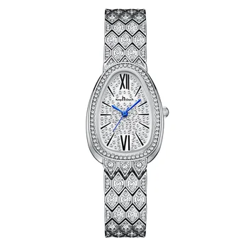 Новые модные женские водонепроницаемые часы в форме змеи, инкрустированные бриллиантами