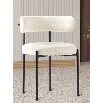 ресторан Nordic роскошный обеденный стол, стулья, дизайнерские вставки для дома, спинка для отдыха, плюшевый макияж из ягненка