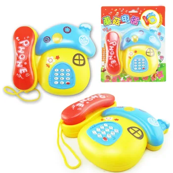 1ШТ Детский грибной телефон, детский игрушечный телефон, мультяшное освещение, музыка, грибной телефон, детская игрушка-головоломка