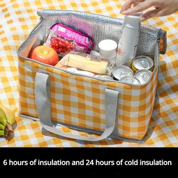 Термоизолированная сумка для пикника для еды, уличные сумки-холодильники из утолщенной алюминиевой пленки, походная сумка, водонепроницаемый ланч-бокс