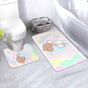 Аниме Модный коврик для ванной комнаты, набор ковриков, водопоглощающий и противоскользящий коврик для пола, 2 предмета, противоскользящие накладки, коврик для ванной + контур