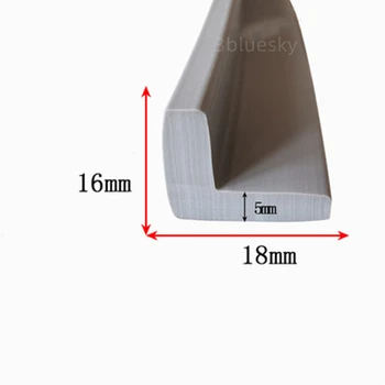 Изготовленный на заказ резиновый угол L-образной полосы Corner Protecor Edge Encloser Shield Прокладка для предотвращения столкновений 16x18 мм Серый