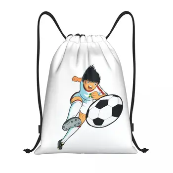 Сумка на шнурке для футболиста Captain Tsubasa, Мужская Женская Складная спортивная сумка для тренажерного зала, Классические рюкзаки для хранения в японском аниме