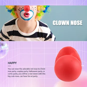 3шт Красный клоунский нос, Сигналящий, Скрипящий Клоунский нос с эластичной веревкой для взрослых, аксессуары для костюмов для косплея на Хэллоуин