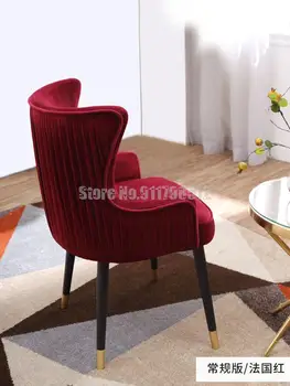 Обеденный стул из ткани, домашний рабочий стул со спинкой в стиле ретро, легкий роскошный стул, туалетный стул для взрослых, железный обеденный стул в американском стиле