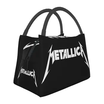 Утепленная сумка для ланча в стиле рок-метал Metallicas, предназначенная для пикника на природе, музыки рок-н-ролла, портативный кулер, термобокс для бенто, женская