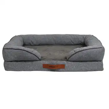 Уютный ортопедический диван-кровать для собак и кошек, серый