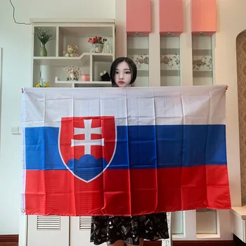 zwjflagshow флаг Словакии 90*150 см Словацкий Баннер EU 3 *5 футов высококачественный подвесной флаг из полиэстера