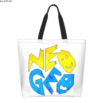 Многоразовая аркадная игра с логотипом Neo Geo, сумка для покупок, Женская холщовая сумка через плечо, Моющиеся сумки для покупок продуктов.