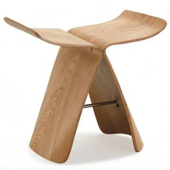 Табурет-бабочка из цельного дерева для творческого семейного отдыха, Легкая Роскошная Сменная обувь, Изогнутый стул для дома, жизни
