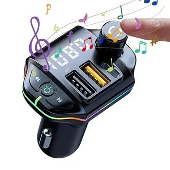 Автомобильный Bluetooth 5,0 FM-Передатчик Громкой Связи Автомобильный Радиомодулятор MP3-Плеер Двойной USB Type C Автомобильное Зарядное Устройство Bluetooth-Адаптер