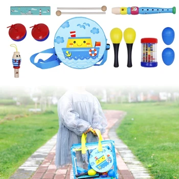 Наборы музыкальных инструментов из дерева для малышей и детей дошкольного возраста Музыкальная игрушка для раннего обучения, ударная игрушка для мальчика и девочки