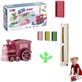 Детский паровозик Домино, автоматический электрический паровозик Домино, забавные игрушки для сборки и укладки паровозика Домино для детей