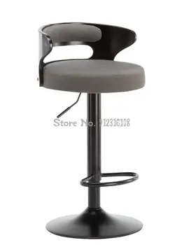 Барный стол Nordic, подъемный стул для стойки регистрации, высокий барный стул из массива дерева, вращающаяся спинка, современные простые IMS