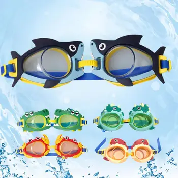 Детские очки для плавания С регулируемым ремешком, Прозрачные линзы, водонепроницаемая форма животных, Разнообразные стили, Анти-лягушачий АБС, мультяшный дизайн, плавание