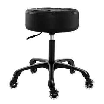 Черное Подъемное кресло Кожаное Сиденье для ожидания Металлический Каркас Табурет из губчатого алюминиевого сплава высокой плотности Коммерческая Мебель