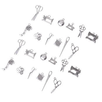 6 упаковок женских колье-чокеров, инструменты для шитья, подвеска в форме шарма, старомодные женские украшения