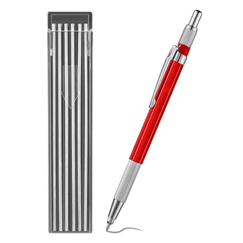 Карандаш для сварщиков с 12 шт. заправками, металлический маркер, механические сварочные карандаши для труб, , красный