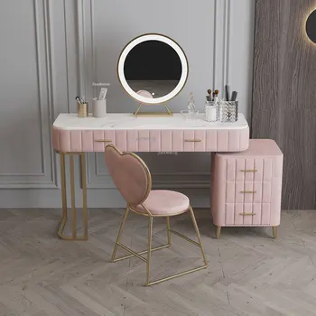 Туалетные столики американской роскоши, современные шкафы для хранения туалетного столика Princess, туалетный стул, комоды для дома Nordic, мебель для спальни