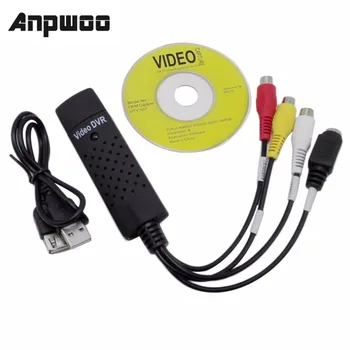 ANPWOO USB 2.0 Адаптер для захвата видео для телевизора DVD VHS DVR, крышка USB-устройства видеозахвата, поддержка Win10