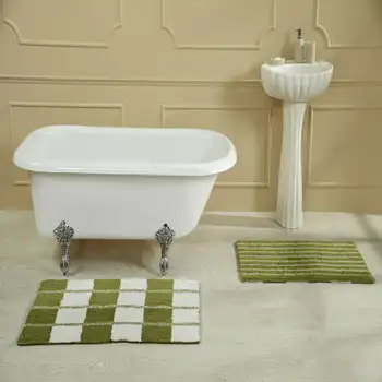 Коллекция Escape - это ультра мягкий, плюшевый и впитывающий ворсистый коврик для ванной из 100% хлопка ярких цветов, прямоугольник 21 x 34 дюйма, Серый