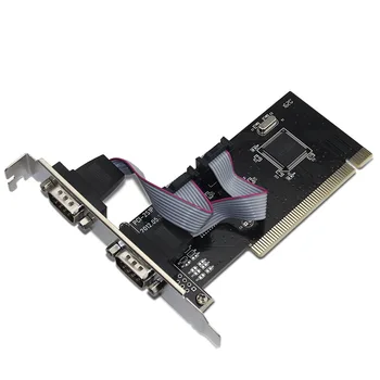 PCI на 2 порта RS232 Expand Card COM Двойной 9-контактный конвертер последовательного порта Адаптер для офиса Домашний ПК Ноутбук для POS LED контроллера