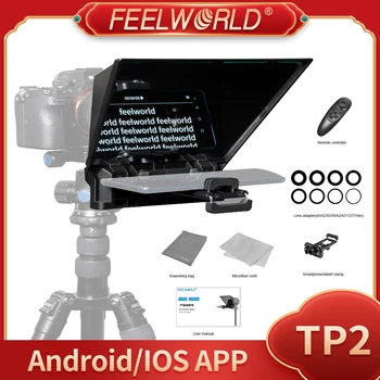 Портативный мини-телесуфлер Feelworld TP2 для записи DSLR на телефон, прямой трансляции, мобильной видеосъемки с пульта дистанционного управления