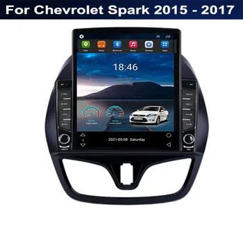 Для Tesla Style 2Din Android 12 Автомагнитола Для Chevrolet Spark 2015 2016 2017 Мультимедийный Видеоплеер GPS Стерео Carplay DSP Cam