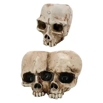 Поделки из смолы, Окаменелости человеческого зуба, черепа, обучающая модель скелета, украшение для цветочного горшка в домашнем офисе на Хэллоуин, украшение для горшка с черепом