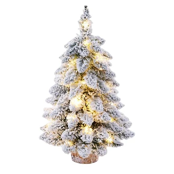 Фигурка рождественской елки на столешнице, усыпанная снегом Рождественская елка со светодиодной подсветкой для Рождественского домашнего стола