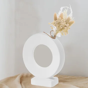 Керамическая ваза для цветов в форме круга, декоративная ваза для цветов на свадьбу