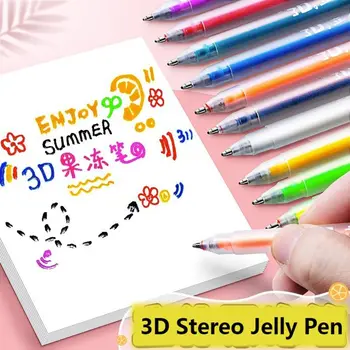 6 шт./компл. Многоцветная 3D Стерео Желейная Ручка Керамическая Металлическая Стеклянная 3D Трехмерная Ручная Бухгалтерская Ручка Маркерная Ручка Студента